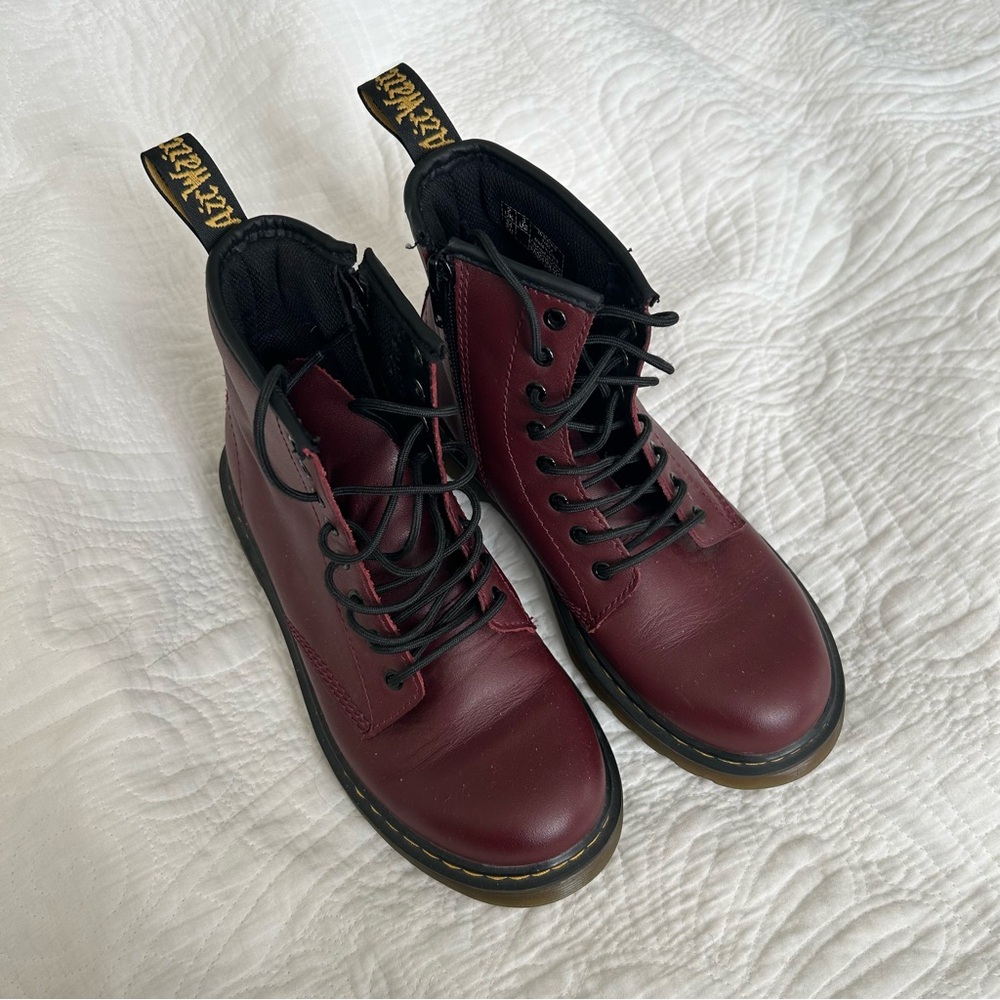 Dr. Martens Burgundy 1460 J Leather Boots US 3 EU 34